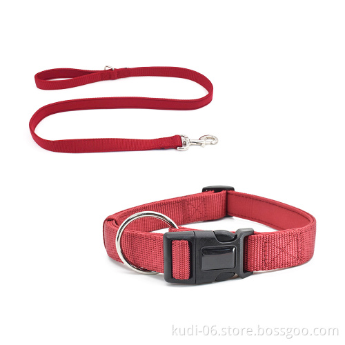 Heavy Duty Nylon Webbing Soft Neoprene Pet Dog Collar Leash Set